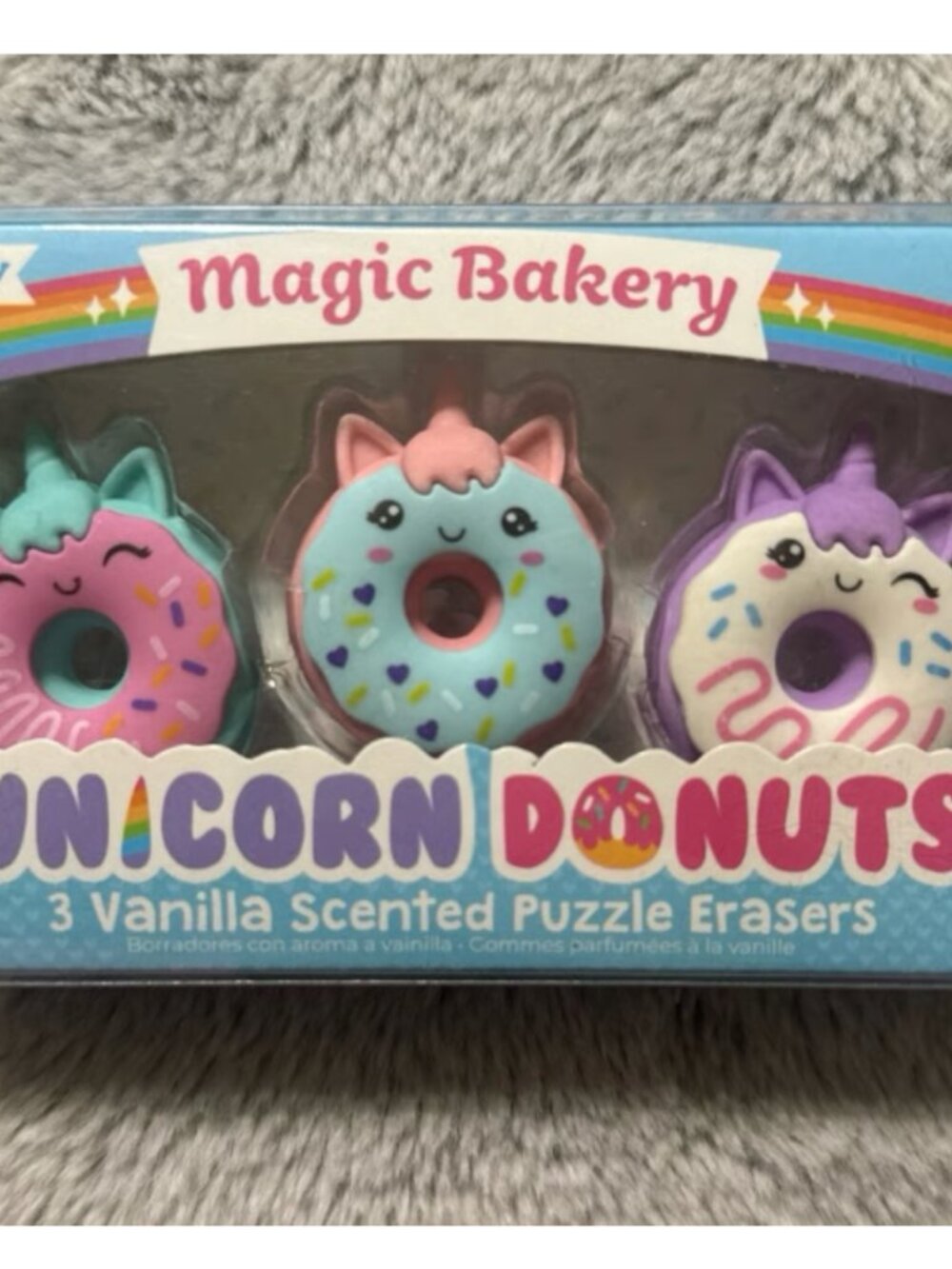 Magic Bakery Unicorn Donuts Scented Puzzle Erasers NWT